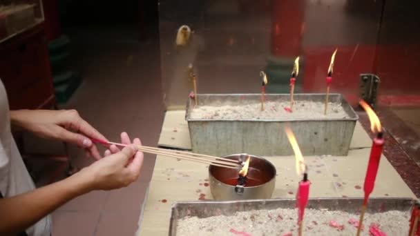 Крупный План Индийском Храме Религиозном Празднике Дивали — стоковое видео