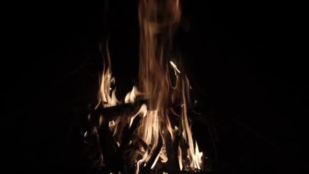 Oheň Krbu Doma Čas Oslavy Vánoční Introspekce Plameny Zpomaluje Film — Stock video