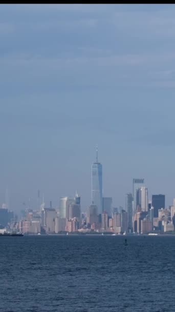 Πανοραμική Άποψη Ορίζοντα Της Πόλης Της Νέας Υόρκης — Αρχείο Βίντεο
