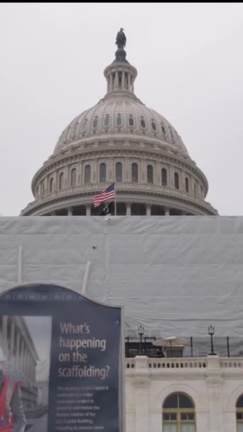 Здание Национального Капитолия Столице Сша Вашингтоне Округе Колумбия — стоковое видео
