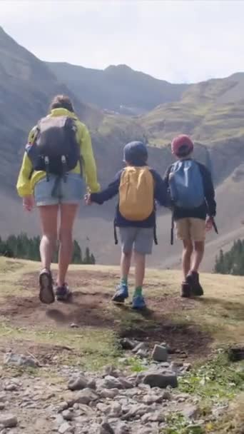 Desfrute Estações Ensolaradas Com Jovens Entusiastas Caminhadas Passeios Família Deserto — Vídeo de Stock