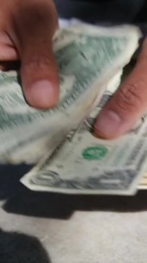 Adam dolar sayıyor.