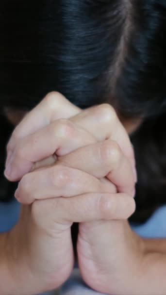 Hands Woman Prayer Gesture Bible — Stock Video