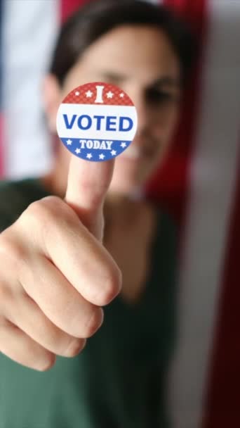 Woman Voted Today Bajge Thumb — стоковое видео