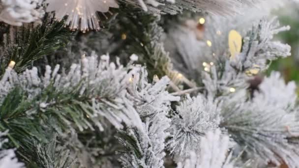 クリスマスツリー上のクリスマスの装飾 — ストック動画