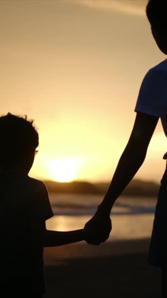 Experimente Cálida Esencia Conexión Familiar Como Silueta Una Madre Hijo — Vídeos de Stock