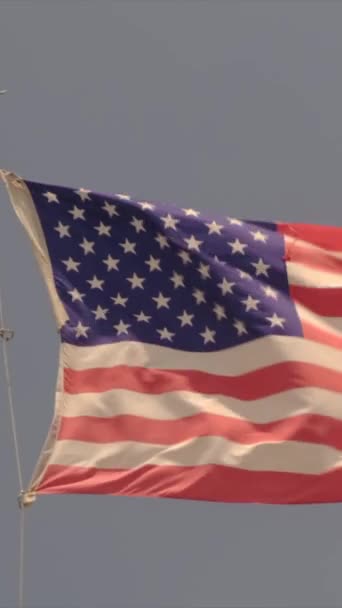 Americká Vlajka Větru — Stock video