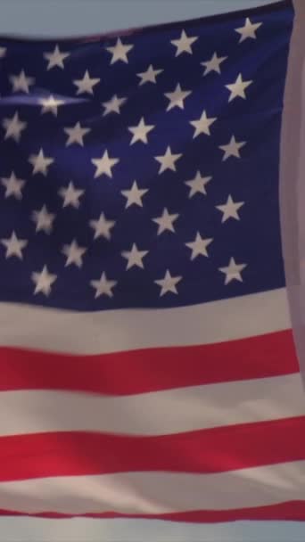 Amerykańska Flaga Wietrze — Wideo stockowe