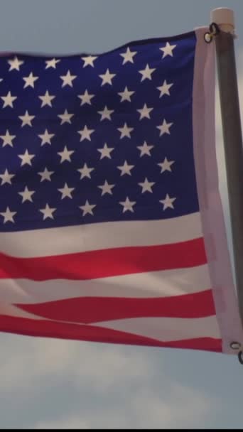 Americká Vlajka Větru — Stock video