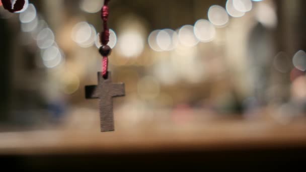 Kruzifix Der Kirche Konzept Gebet Hoffnung Gott Jesus Christus Hoffnung — Stockvideo