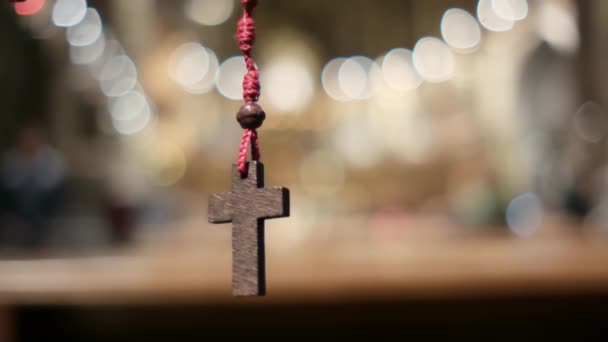 Kruzifix Der Kirche Konzept Gebet Hoffnung Gott Jesus Christus Hoffnung — Stockvideo