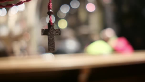 교회에서 십자가 그리스도 종교와 마음챙김과 내면의 평화에 희망과 — 비디오