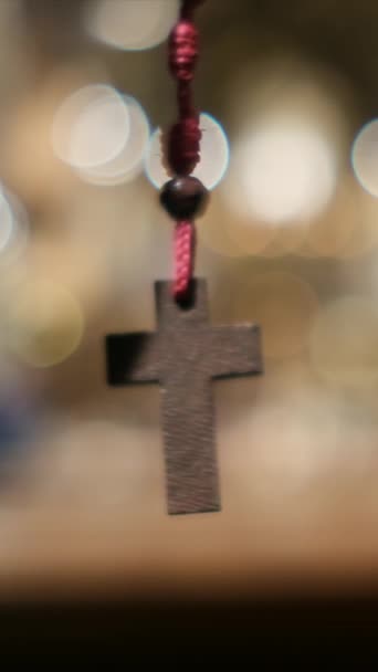 Krzyż Kościele Koncepcja Modlitwa Nadzieja Bóg Jezus Chrystus Nadzieja Wiara — Wideo stockowe