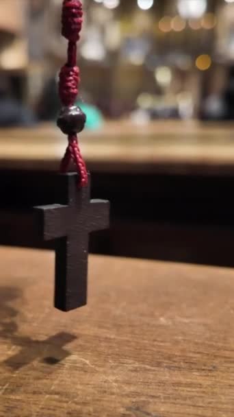 Krzyż Kościele Koncepcja Modlitwa Nadzieja Bóg Jezus Chrystus Nadzieja Wiara — Wideo stockowe