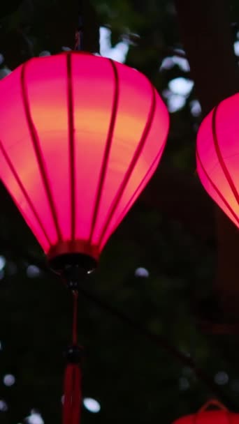 Colorful Lanterns Evening — Stock Video