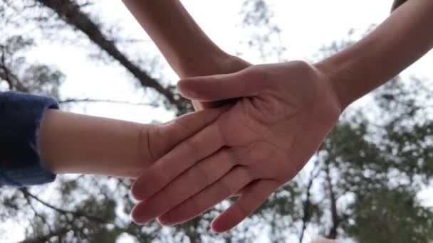 Família Dando Mãos Juntas Livre — Vídeo de Stock