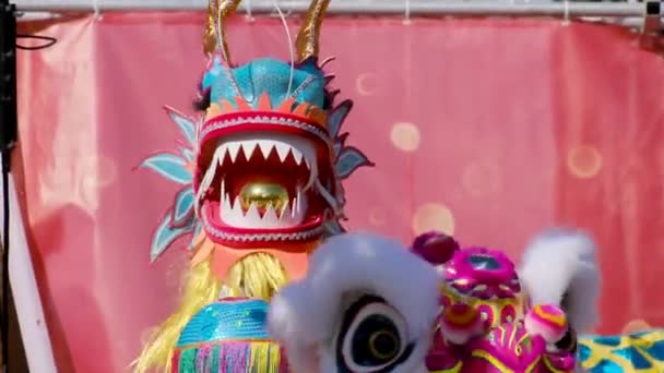 Draken Kinesiska Nyårsfestivalen — Stockvideo