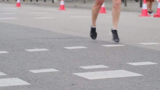Folk Som Kjører Maraton Sport Hedensk Konsept – stockvideo