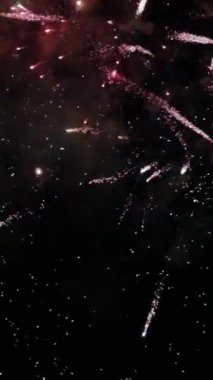 Karanlık gece gökyüzü arka plan üzerinde renkli havai fişek kutlama. Gece açık gökyüzü güzel havai fişek gösteri.