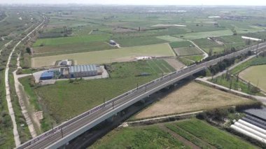 Endüstriyel fabrika kırsalının hava manzarası, İspanya 