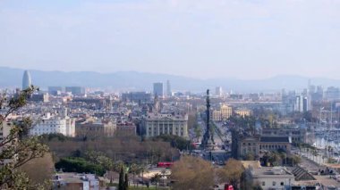 Hava manzarası, güzel Barselona şehri silüeti, seyahat konsepti. 
