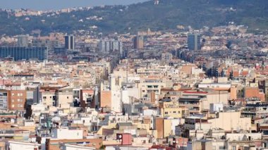 Hava manzarası, güzel Barselona şehri silüeti, seyahat konsepti. 