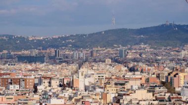 Hava manzarası, güzel Barselona şehri silüeti, seyahat konsepti. 
