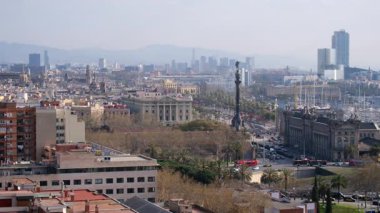 Hava manzarası, güzel Barselona şehri silüeti, seyahat konsepti. 