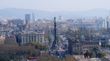 Güzel Barselona şehri ufuk çizgisi manzarası, seyahat