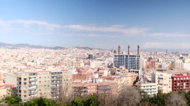 Hava manzarası, güzel Barselona şehri silüeti, seyahat konsepti. 
