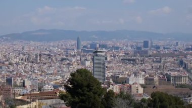 Hava manzarası, güzel Barselona şehri silüeti, seyahat konsepti. 