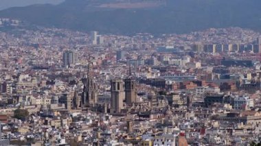 Hava manzarası, güzel Barselona şehri silüeti, seyahat konsepti. 