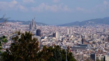 Hava manzarası, güzel Barselona şehri silüeti, seyahat konsepti. 