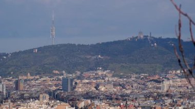 Güzel Barselona şehri ufuk çizgisi manzarası, seyahat