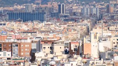 Güzel Barselona şehri ufuk çizgisi manzarası, seyahat