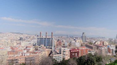 Hava manzarası, güzel Barselona şehri silüeti, seyahat konsepti. 