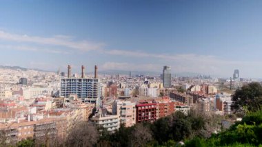 Hava manzarası, güzel Barselona şehri silüeti, seyahat konsepti. 