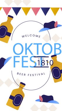 Oktoberfest Kutlama Vektörü illüstrasyonu için mezuniyet hikayeleri hazırlanıyor.