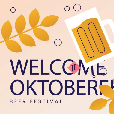 Oktoberfest Kutlama Vektörü illüstrasyonu için gradyan gönderileri ayarlandı.