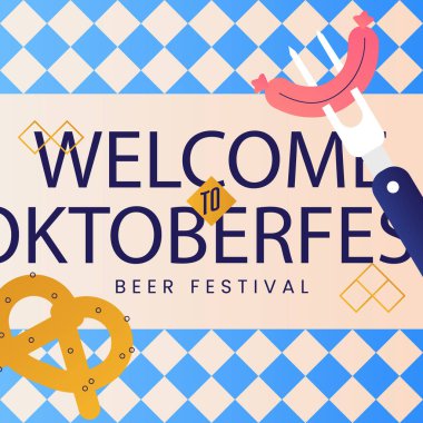 Oktoberfest Kutlama Vektörü illüstrasyonu için gradyan gönderileri ayarlandı.