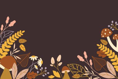 Sonbahar Vektör illüstrasyonu için düz arkaplan.