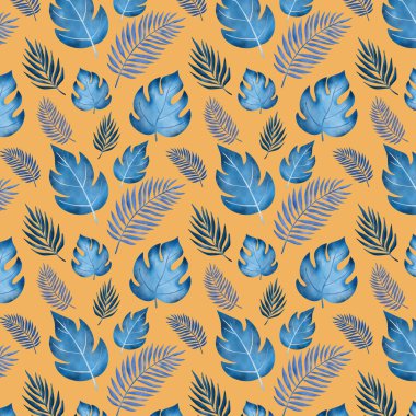 Suluboya yaz duotone desen tasarımı Vektör illüstrasyonu.