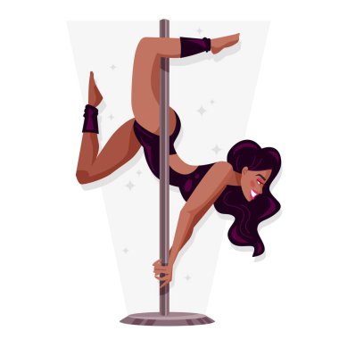 Dans eli çizilmiş düz direk dans vektörü illüstrasyonu