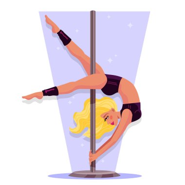 Dans eli çizilmiş düz direk dans vektörü illüstrasyonu