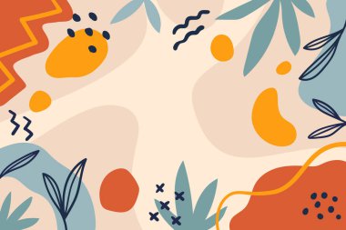 El çizimi düz tasarım soyut karalama arkaplan vektörü çizimi