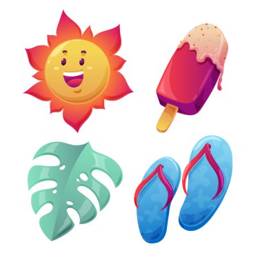 Gradyan yaz elementleri Vektör illüstrasyonunu ayarladı