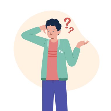 Vektör illüstrasyonunu silkeleyen düz illüstrasyonlu kişi