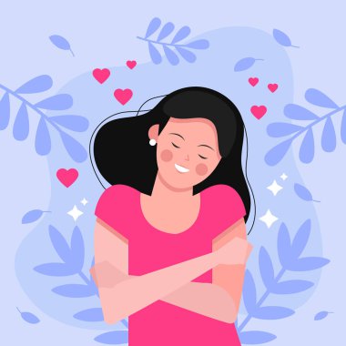 Kadınlardaki yüksek özsaygı illüstrasyonu Vektör illüstrasyonunu terk eder