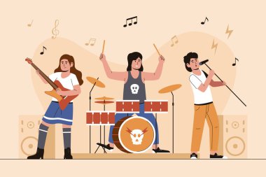 İllüstrasyon rock grubu Vector Illustration