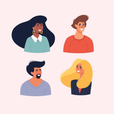 El çizimi farklı insanlar simgeleri Vektör illüstrasyonunu paketle